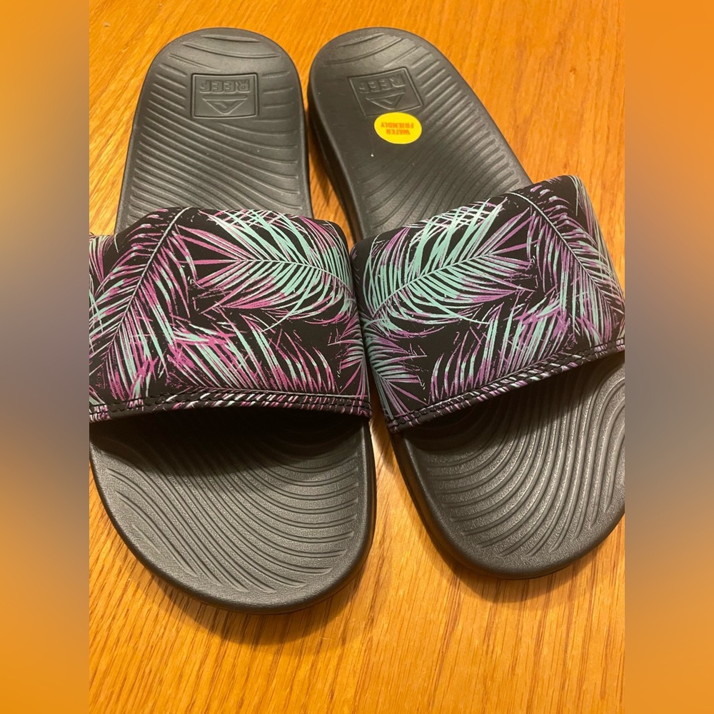 Reef Black Slide Sandals